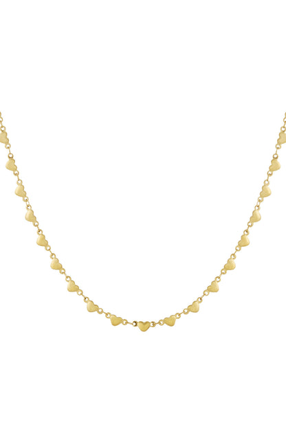 Elegant 14K Gold Plated Heart Long Necklace