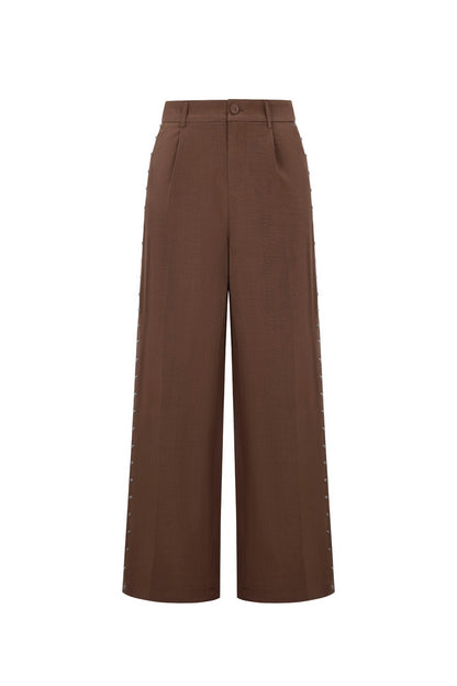 Elegant Wide Leg Pants for Women - All Fit, Mid Waist