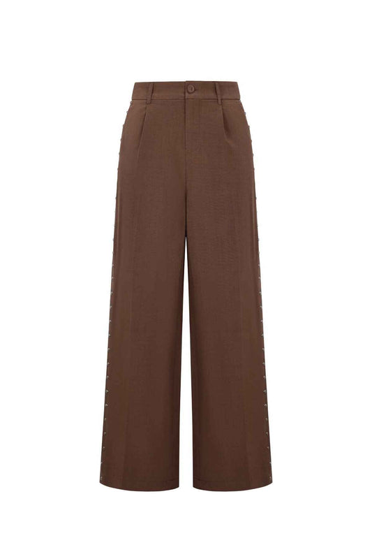 Elegant Wide Leg Pants for Women - All Fit, Mid Waist