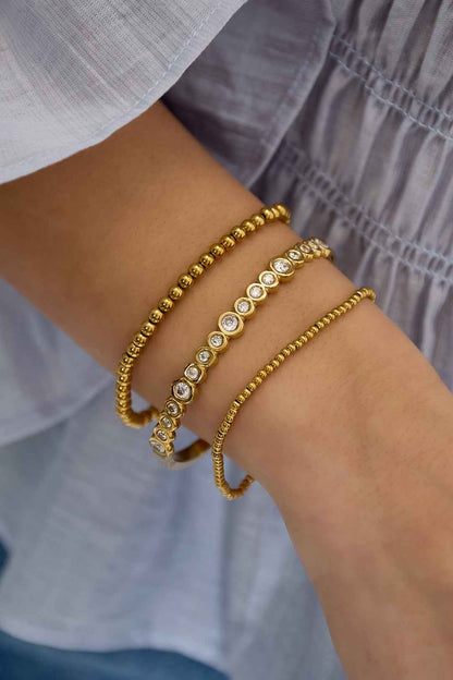 Bangle bracelet round stones