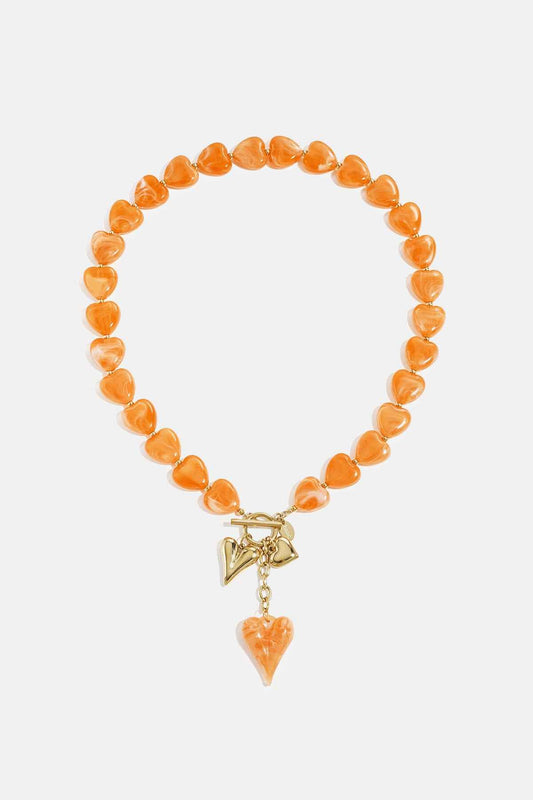 Kralenketting met hangende harten charms