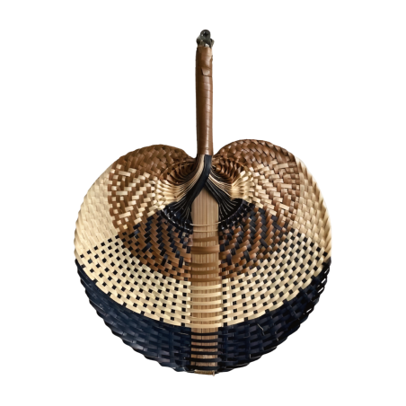 Hand Fan maat S in naturel, bruin en zwart