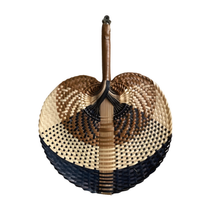 Hand Fan maat S in naturel, bruin en zwart
