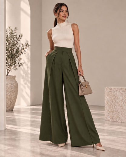 Pantalon Elara army groen op model