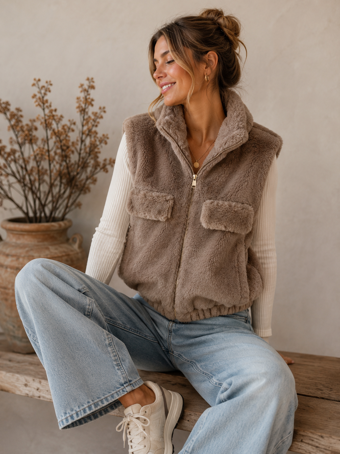 teddy gilet, faux bont 