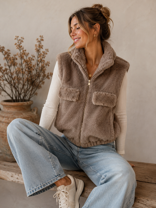 teddy gilet, faux bont 