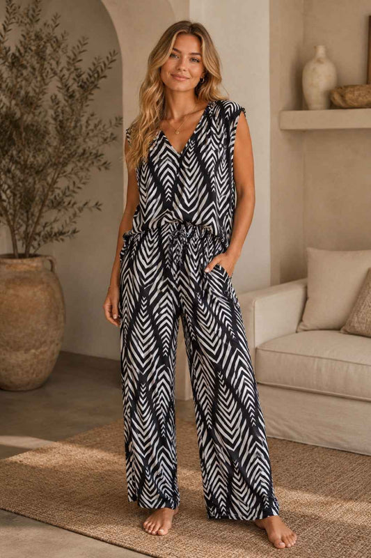 Set Livia Travel Chevron – Zwart/Off White