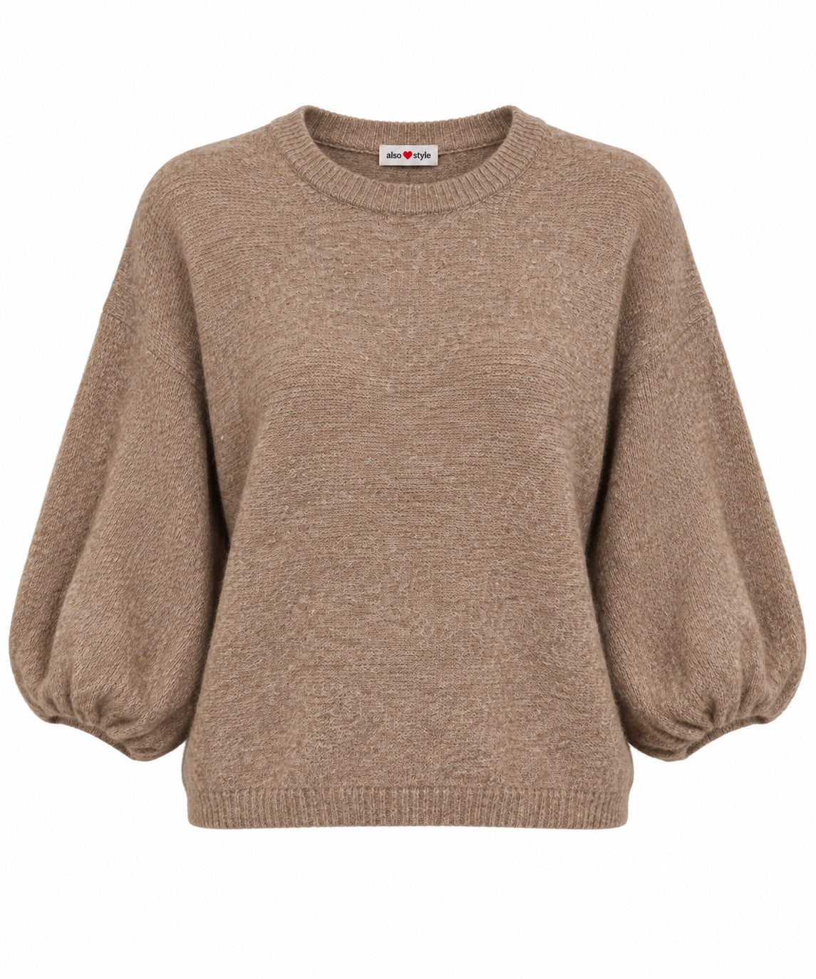 Trui Vianne met vlindermouwen in camel productfoto