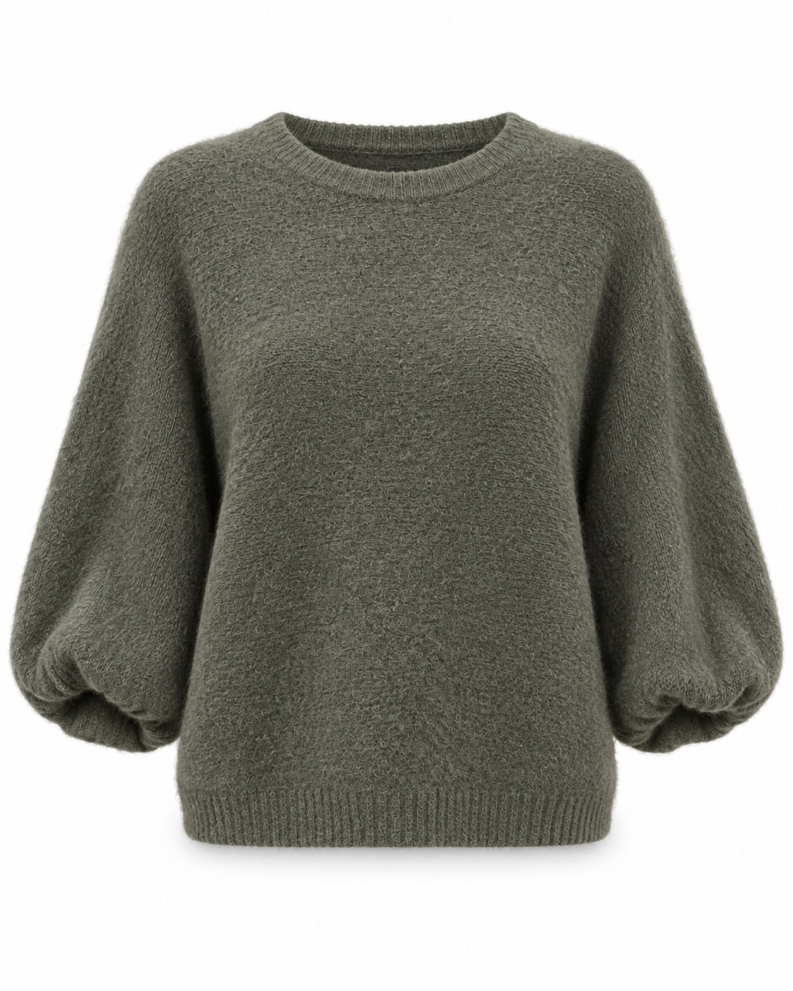 Trui Vianne met vlindermouwen in khaki productfoto