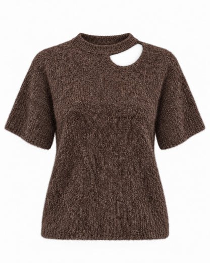 Trui Yara Open Shoulder donkerbruin productfoto
