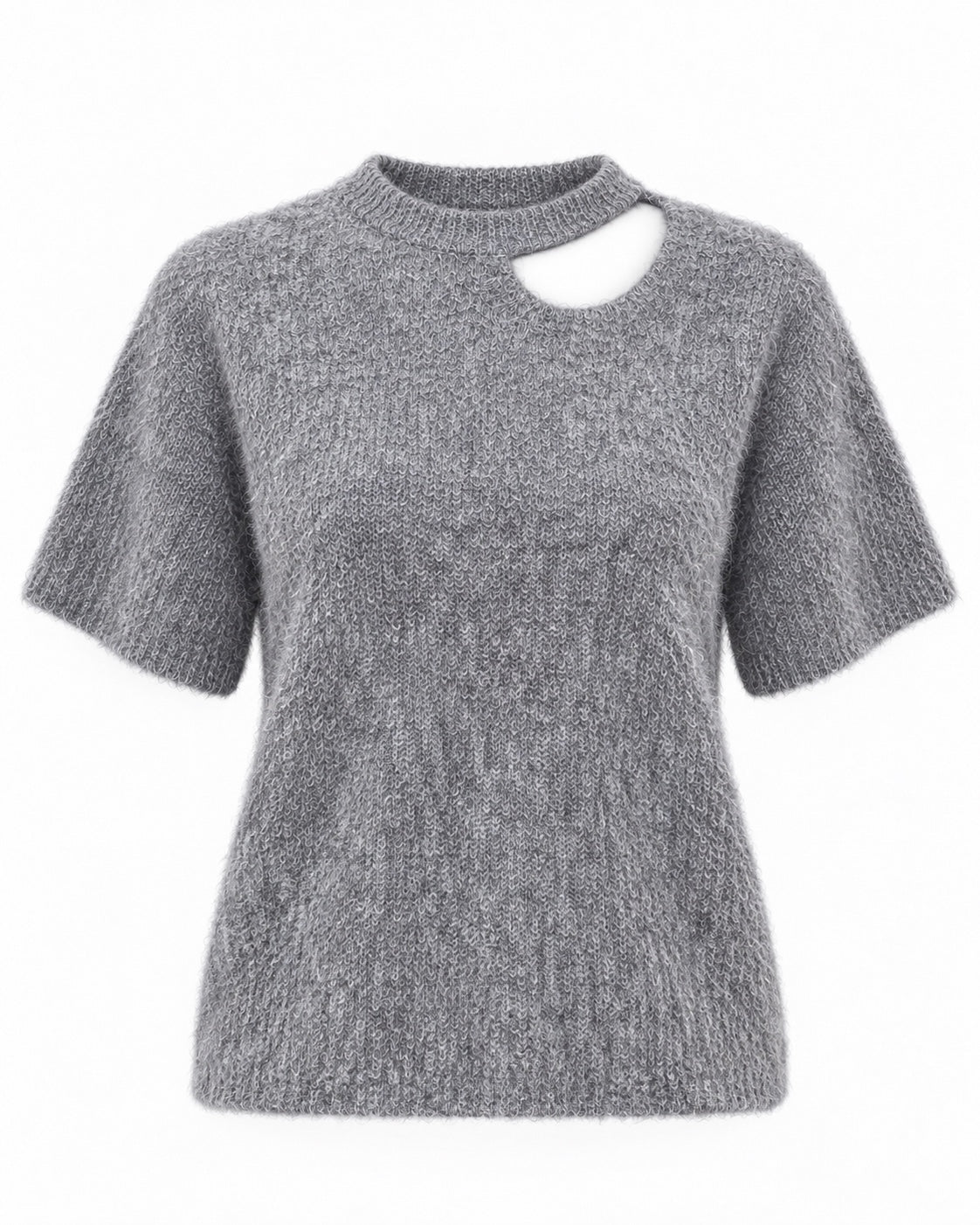 Trui Yara Open Shoulder donkergrijs gemêleerd productfoto