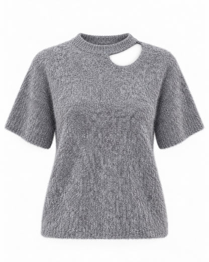 Trui Yara Open Shoulder donkergrijs gemêleerd productfoto