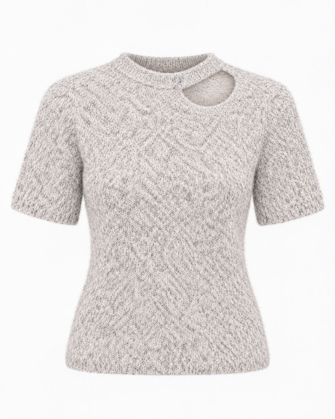 Trui Yara Open Shoulder lichtgrijs gemêleerd productfoto