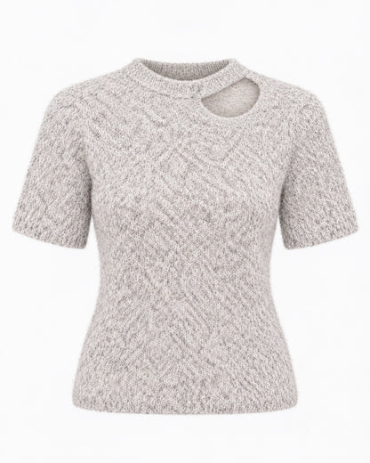 Trui Yara Open Shoulder lichtgrijs gemêleerd productfoto
